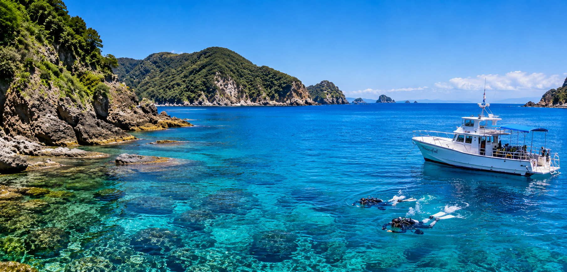 南伊豆の青い海とダイビングポイントをイメージした風景