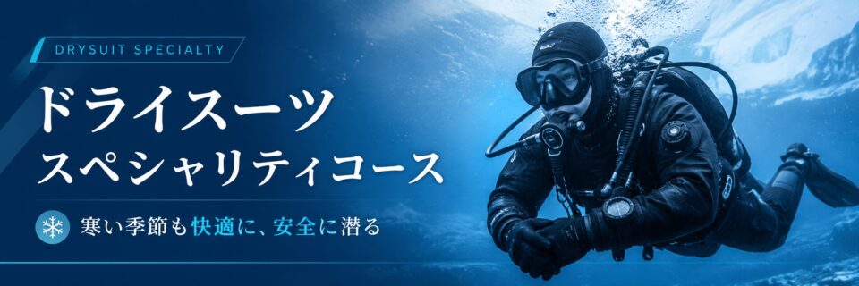 寒い季節の伊豆で快適に潜るためのPADIドライスーツスペシャリティコースのイメージ画像