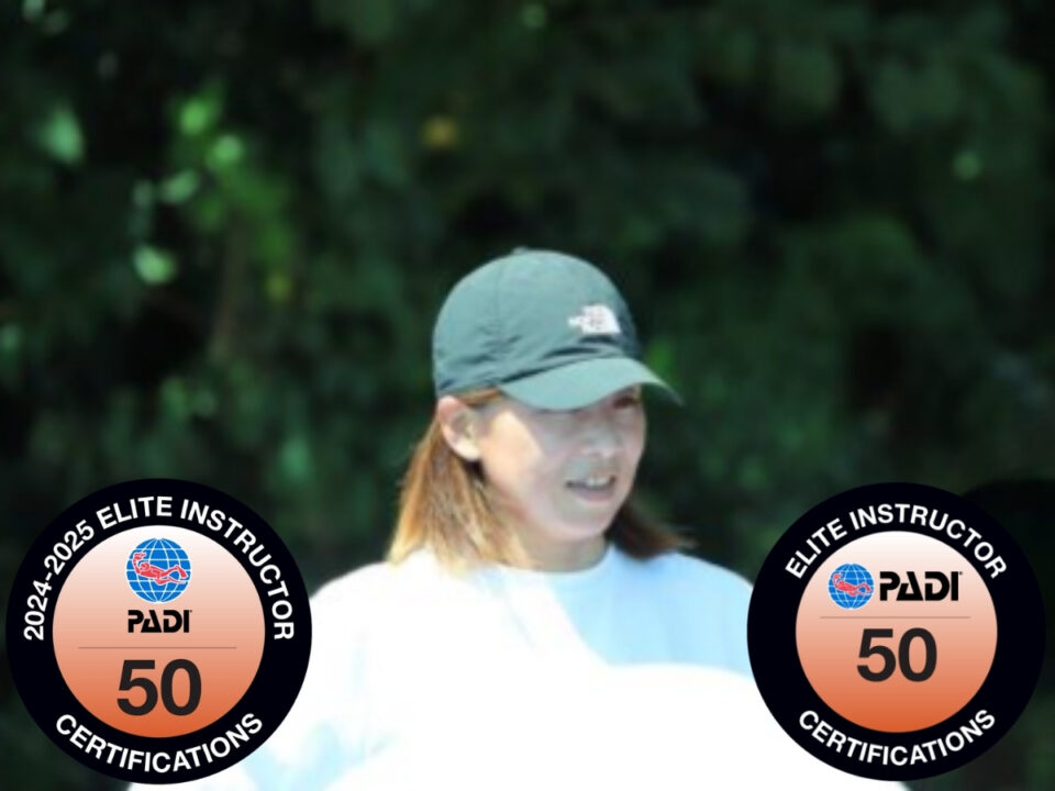 PADI Elite Instructor 2024・2025認定のPeaceful女性インストラクター