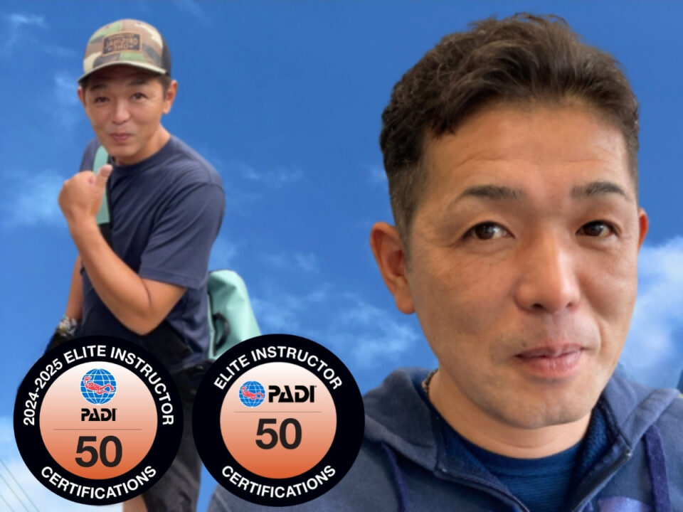 PADI Elite Instructor 2024・2025認定のPeaceful代表インストラクター