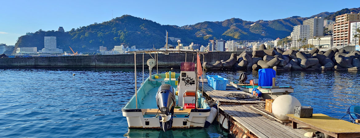 熱海の港と東伊豆のボートダイビングポイント