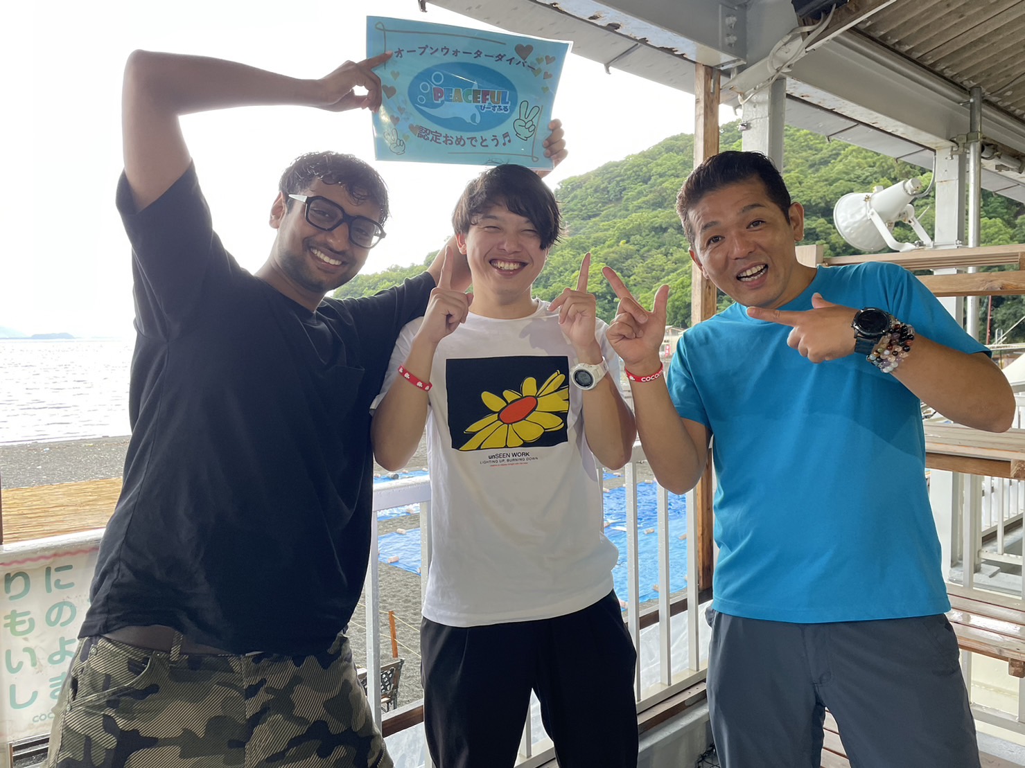 PADIオープンウォーター講習の終了後の様子