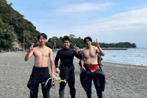 西伊豆・大瀬崎でPADI体験ダイビングを楽しんだ3名のゲスト